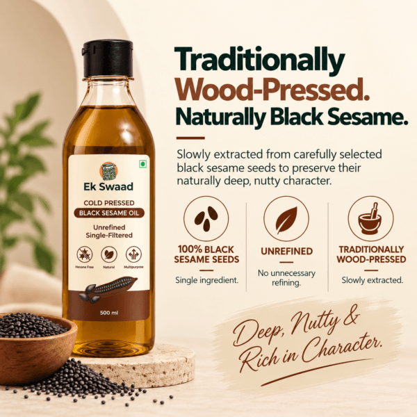 Wood pressed pure Black sesame Oil
